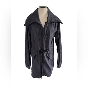 ATHLETA Black Jacket Shawl‎ Collar Tie Waist Spandex Blend Yoga Athletic Size XL